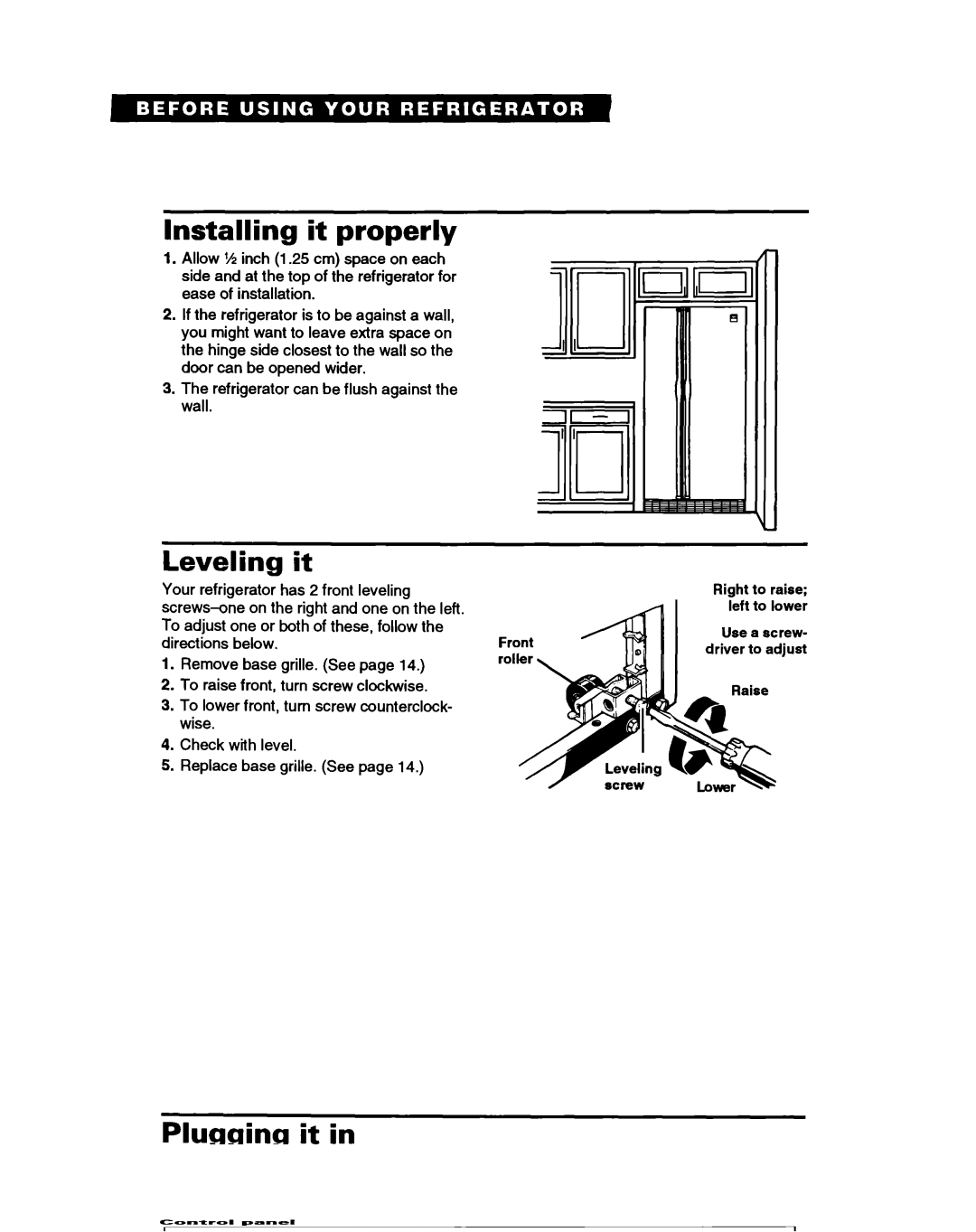 Whirlpool ED20PK ED22PK warranty Installing it properly, Leveling it 