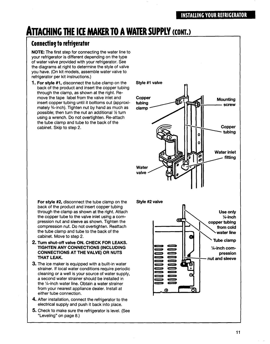 Whirlpool ED20TWXDN02 manual Connectingto refrigerator 