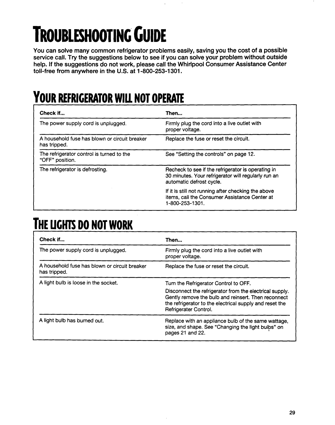 Whirlpool ED20TWXDN02 manual Troubleshootingguide 