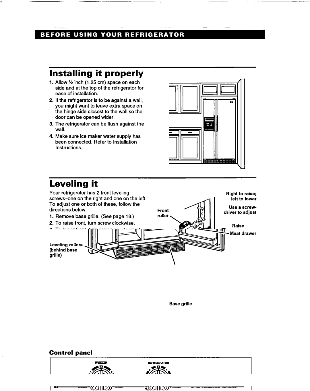 Whirlpool ED22PF warranty Installing it properly, Leveling it 