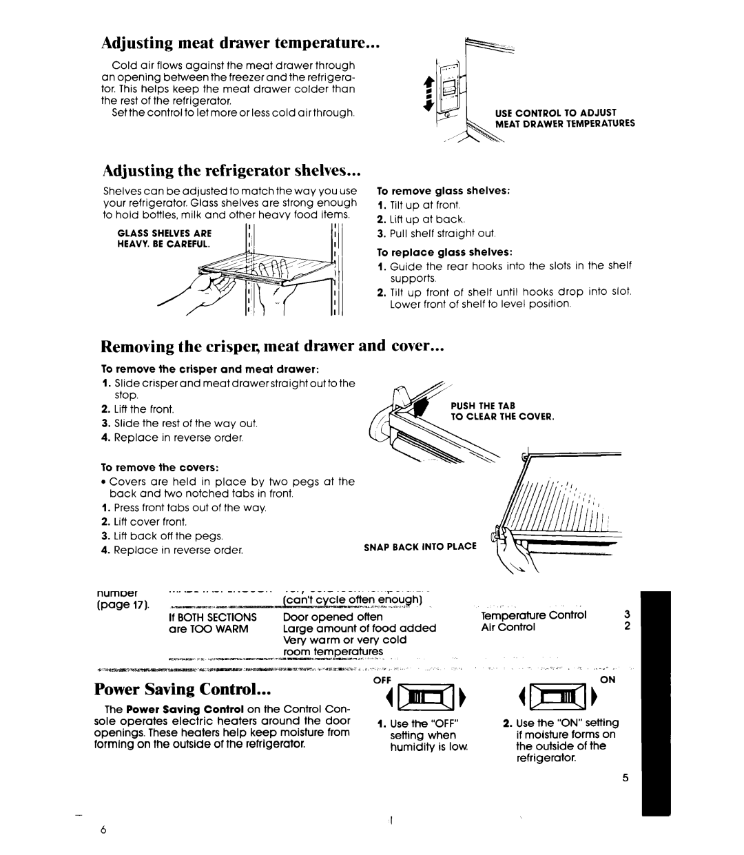 Whirlpool ED22PR manual Adjusting meat drawer temperature 