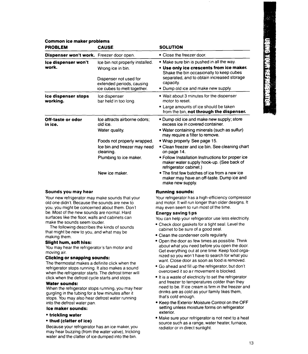 Whirlpool ED22RQ manual Solution 