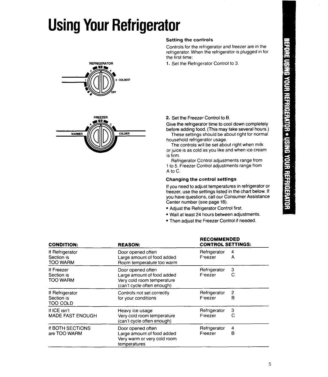 Whirlpool ED22RQ manual UsingYourRefrigerator 