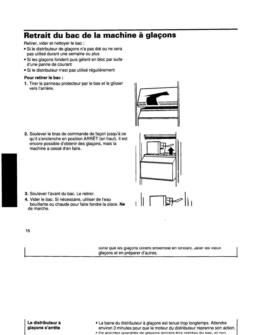 Whirlpool ED25DQXDB00 manual Retrait du bat de la machine & glaGons 