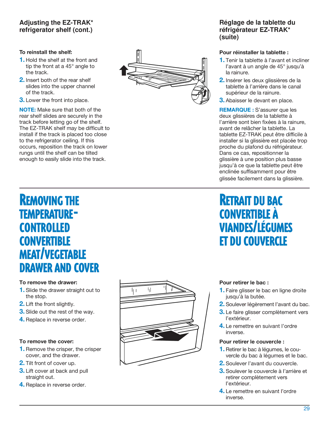 Whirlpool ED25DQXDB06 manual Removing Temperature Controlled 