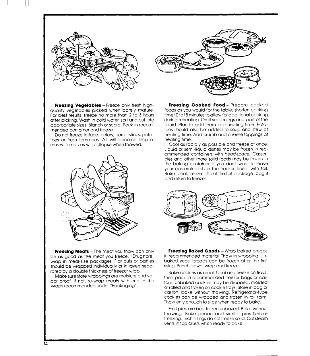 Whirlpool ED25PM manual Freezing Baked Goods-Wrap baked breads 