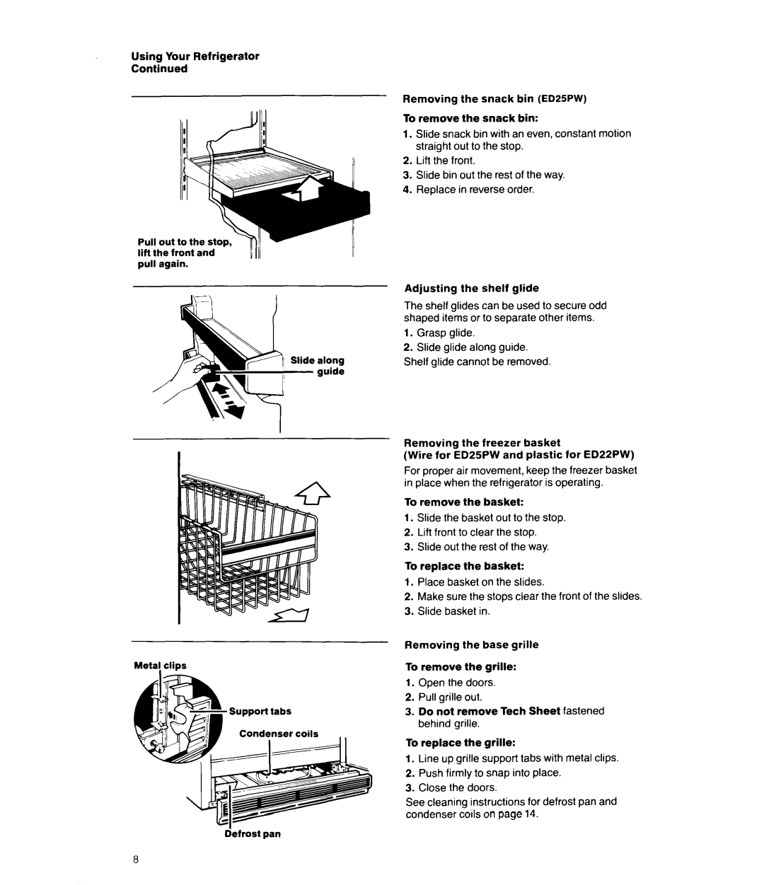 Whirlpool ED25PW manual Grasp glide 