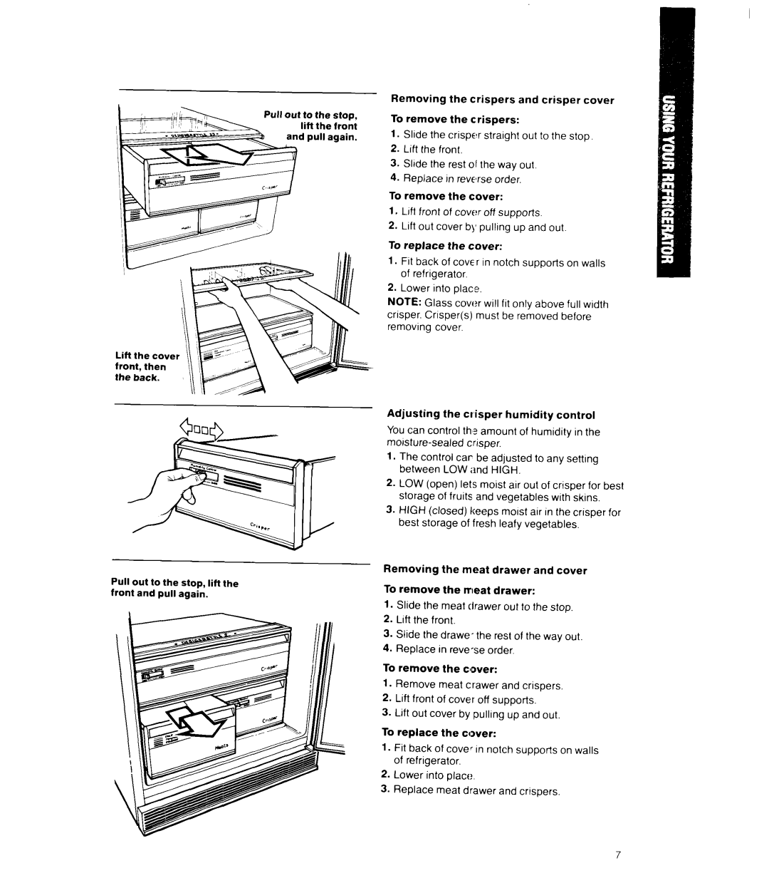 Whirlpool ED25RQ manual Pull out to the stop, lif-l the front d pull again 