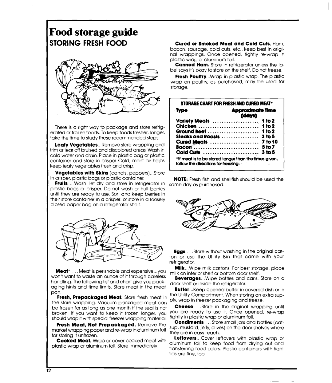 Whirlpool ED25SMIII manual VarietyMeats, Ground beef, Cz%w&fpqta CofdCuts 3toS 