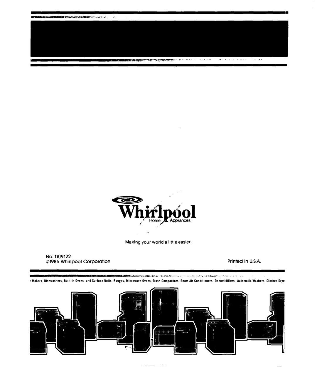 Whirlpool ED25SMIII manual Whirlpool, Corporation, Making your world a little easier, LM.*adr,Yli. ~.f4~~, 1 *li .z, ‘. l j 