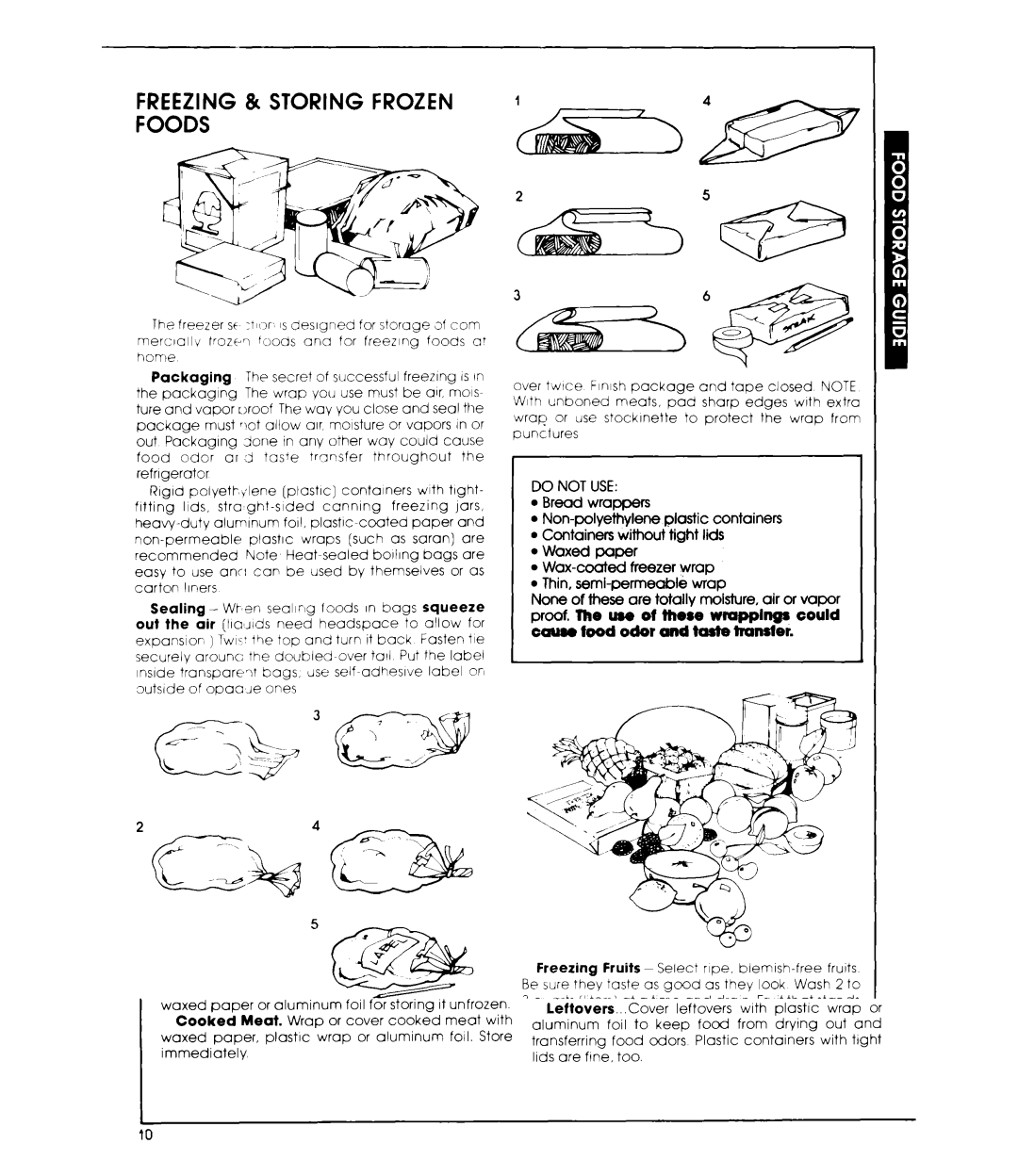 Whirlpool ED26MK manual Freezing & Storing Frozen Foods, Do not USE 