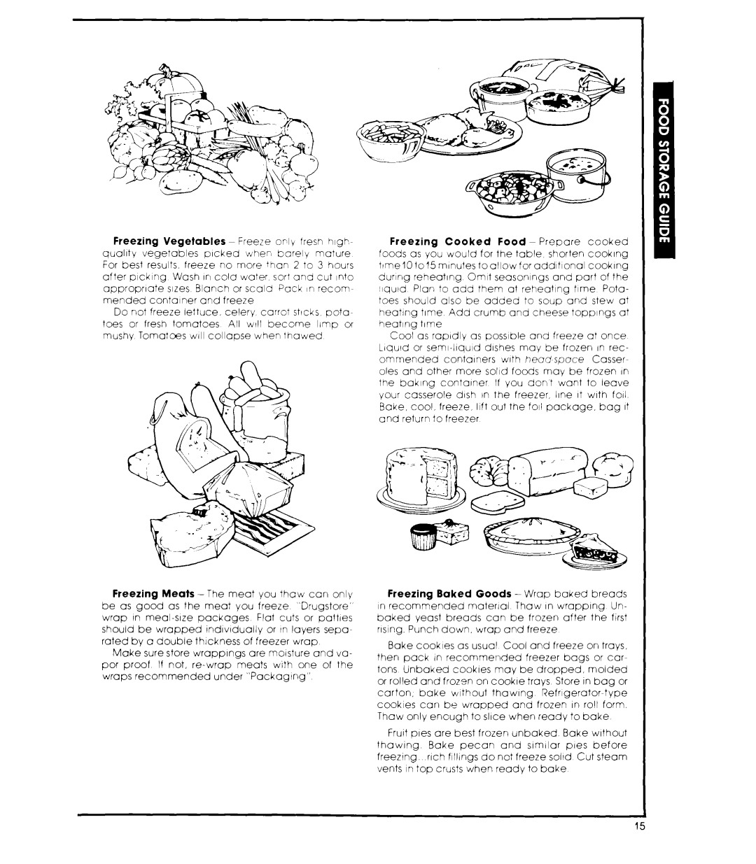 Whirlpool ED26SS manual Freezing Baked 