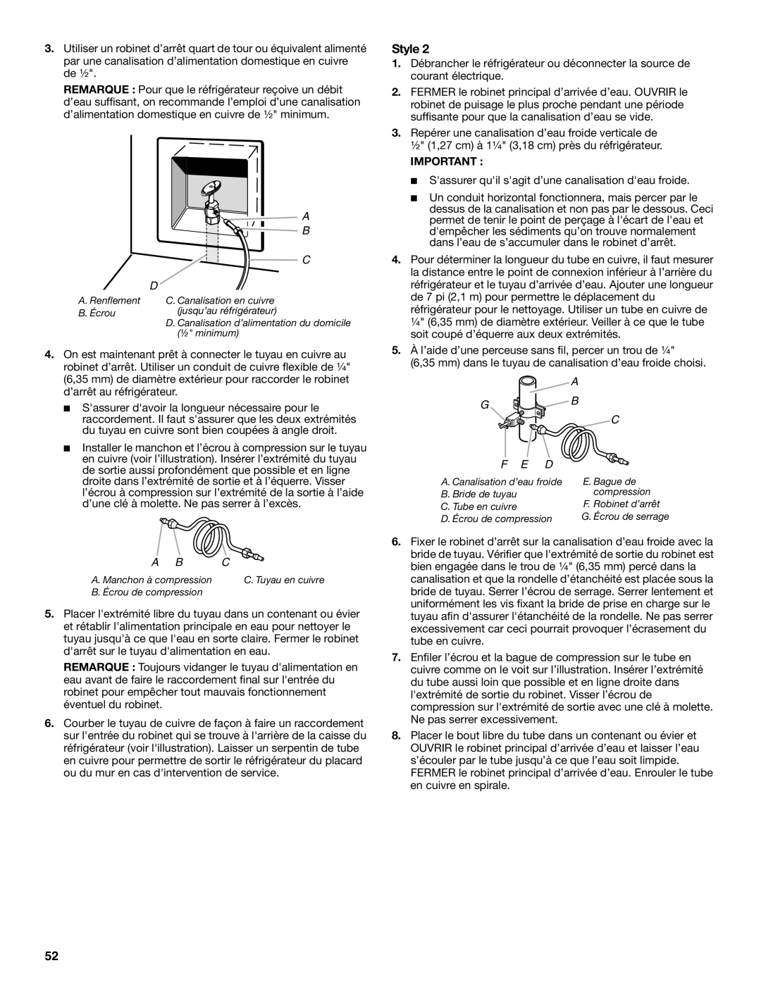 Whirlpool ED2KVEXVB, WRS325FDAM, WRS325FDAW, WRS322FDAM installation instructions Renflement 