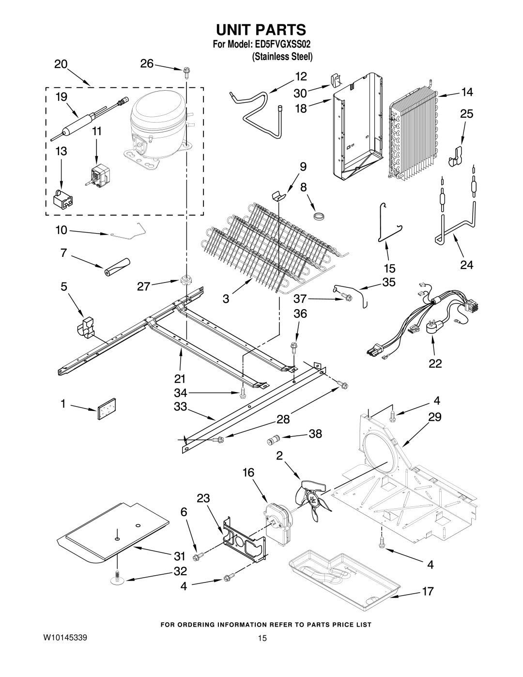 Whirlpool ED5FVGXSS02 manual Unit Parts 