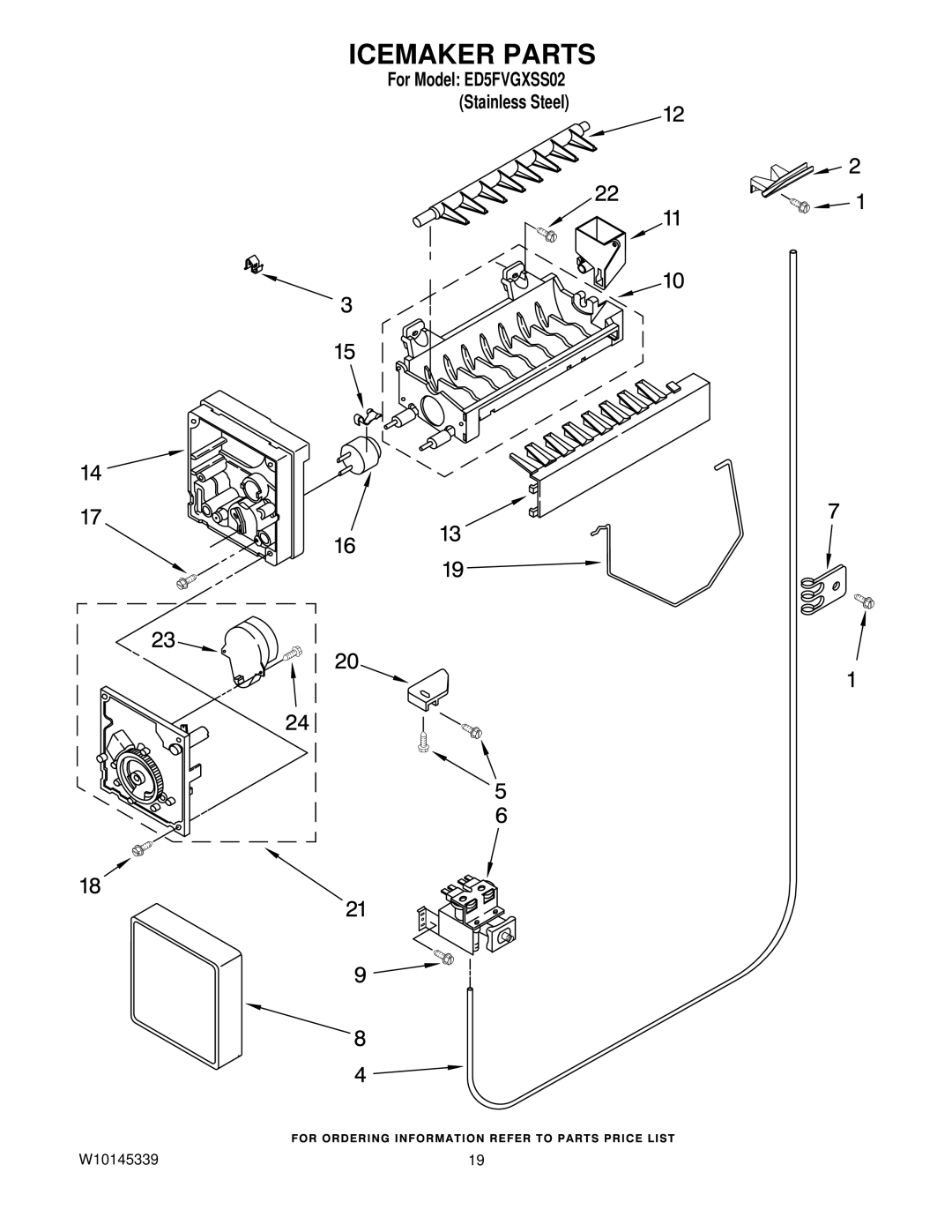 Whirlpool ED5FVGXSS02 manual Icemaker Parts 