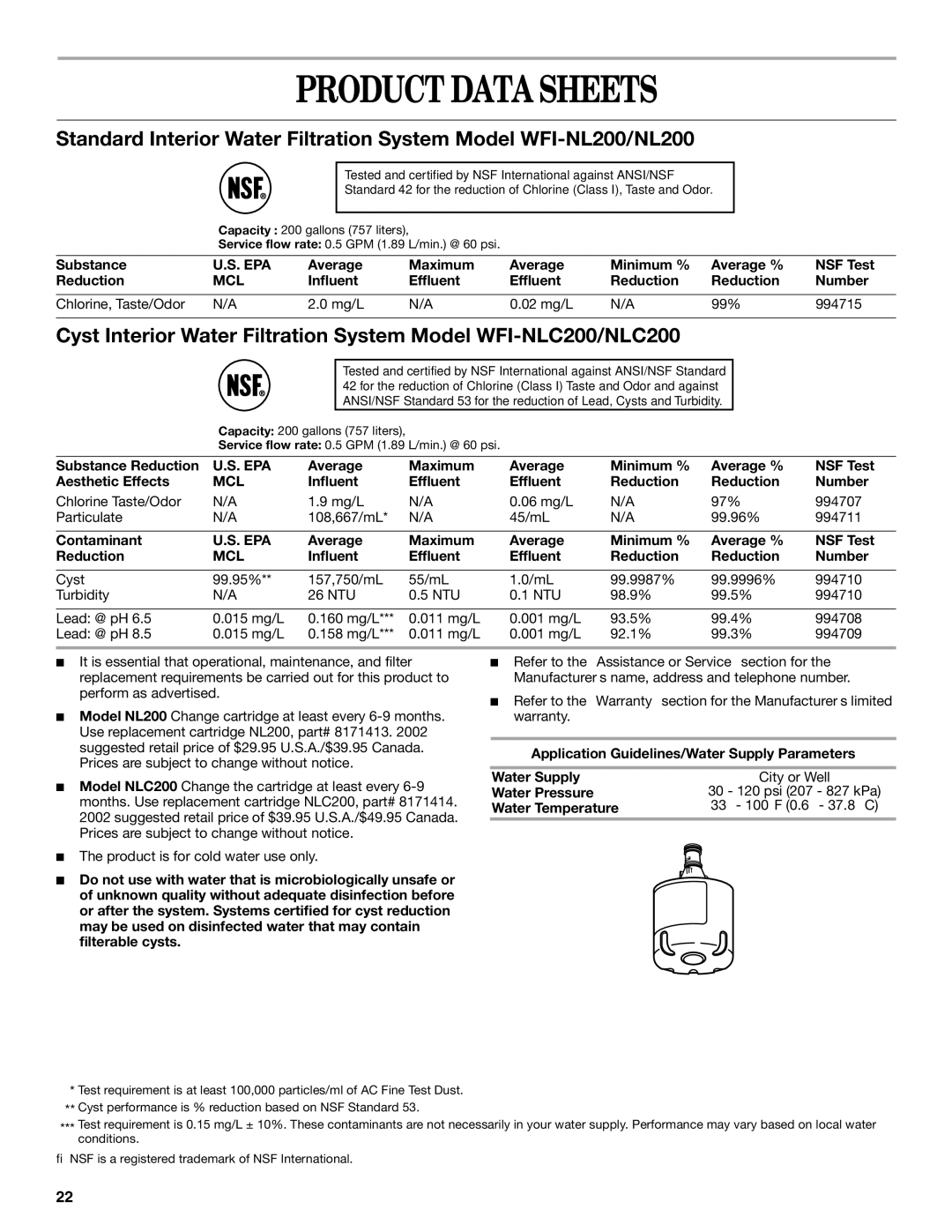 Whirlpool ET9AHTXLT00, ED5GTFXKQ00, ED5GTFXKT00, ED5GTFXKQ02, ED5GTFXKQ01, ED5GTFXKT01, ED5GTFXKT02 manual Product Data Sheets 