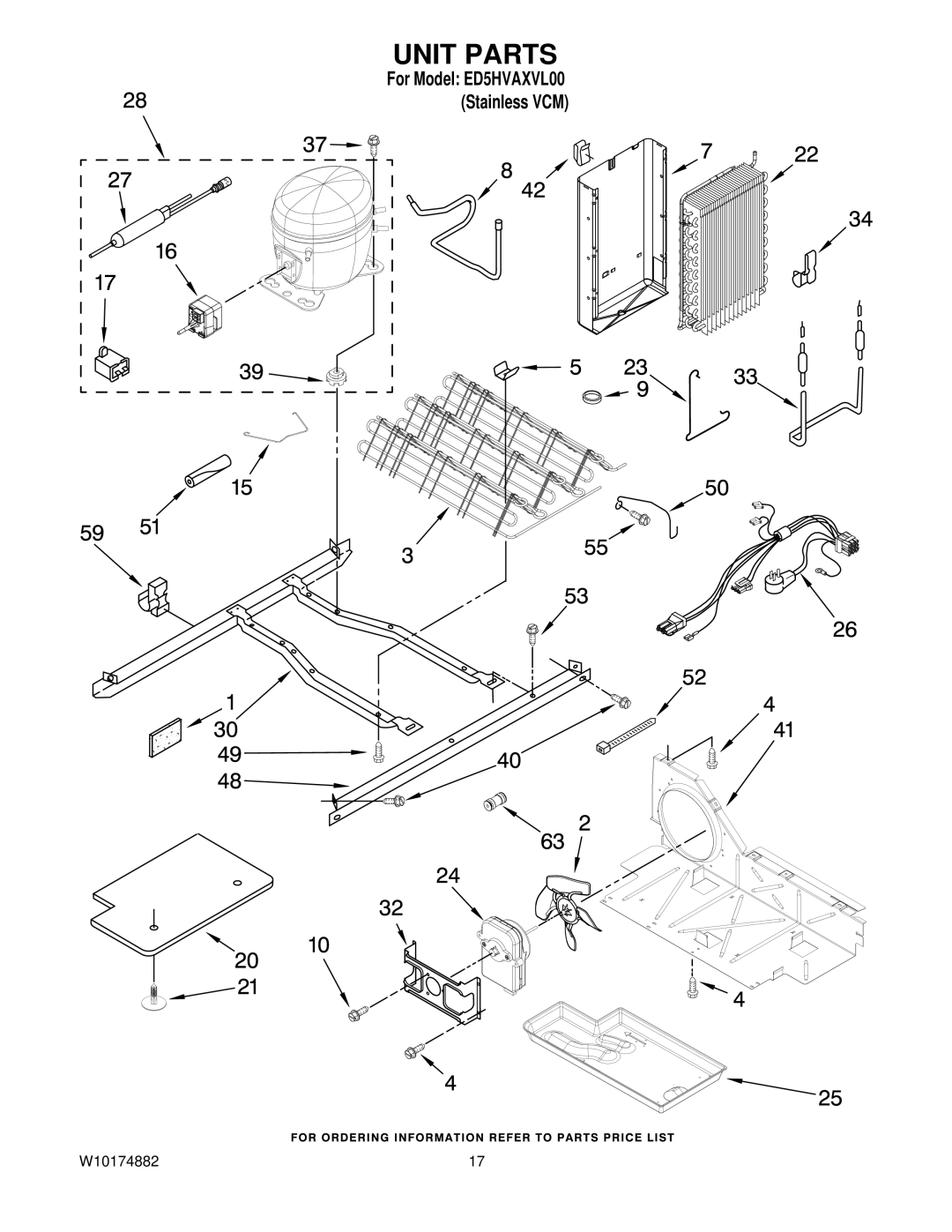 Whirlpool ED5HVAXVL00 manual Unit Parts 