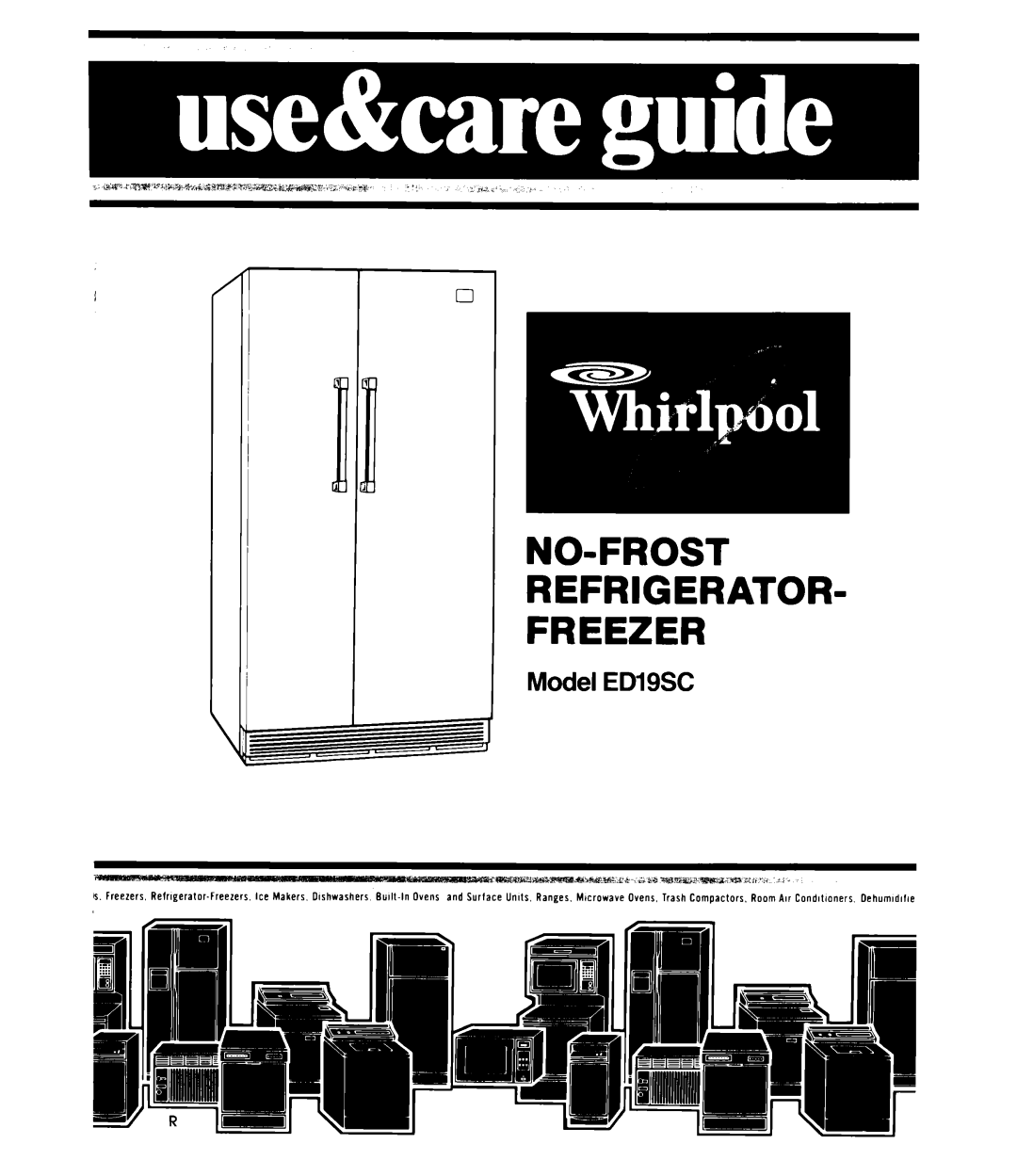 Whirlpool manual No-Frost Refrigerator Freezer, Model EDISSC 