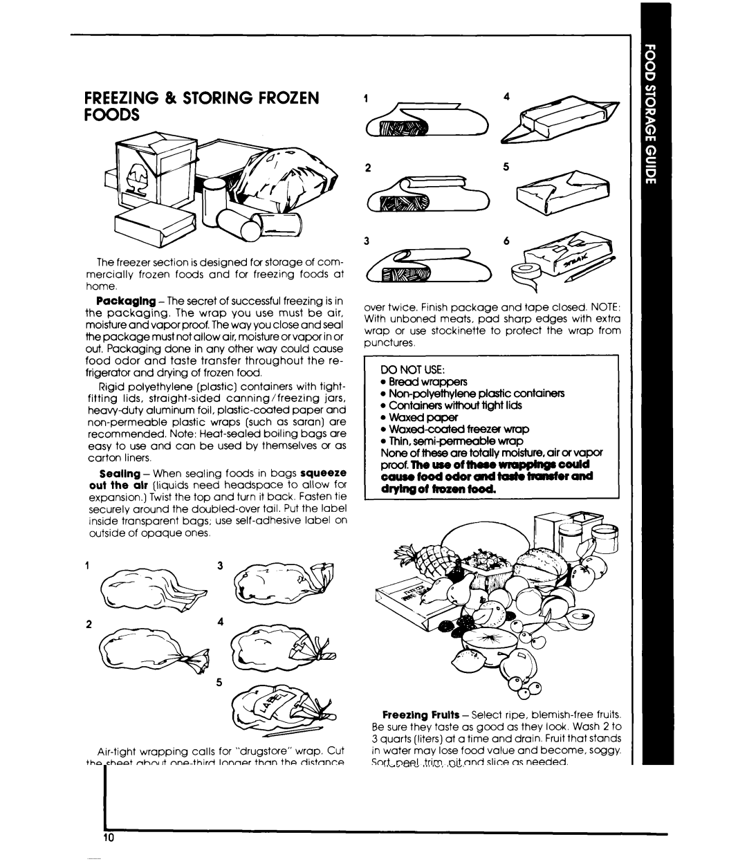 Whirlpool EDl9VK manual Freezing & Storing Frozen Foods 