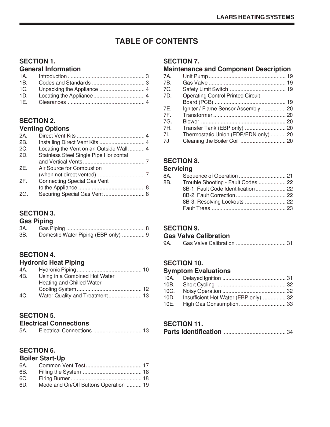 Whirlpool EDP/EDN warranty Table of Contents 