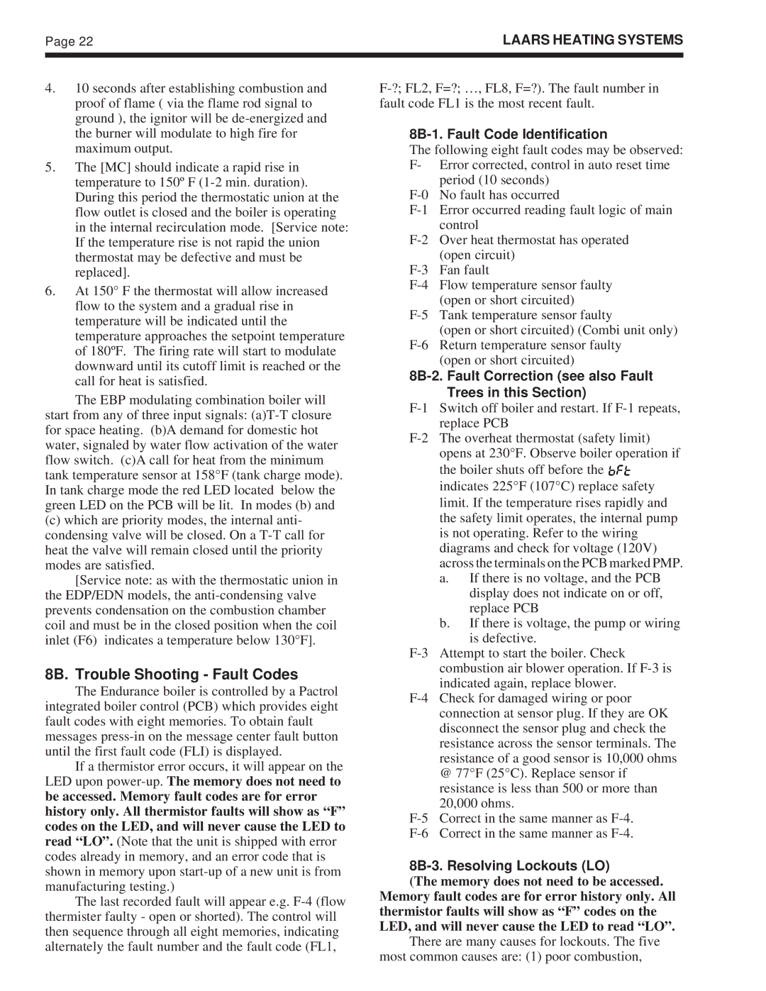 Whirlpool EDP/EDN warranty 8B. Trouble Shooting Fault Codes, 8B-1. Fault Code Identification 