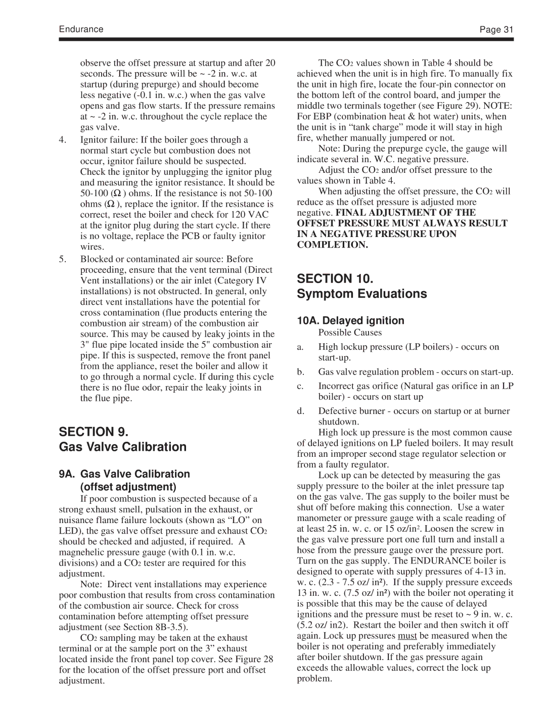 Whirlpool EDP/EDN warranty Symptom Evaluations, 9A. Gas Valve Calibration offset adjustment, 10A. Delayed ignition 