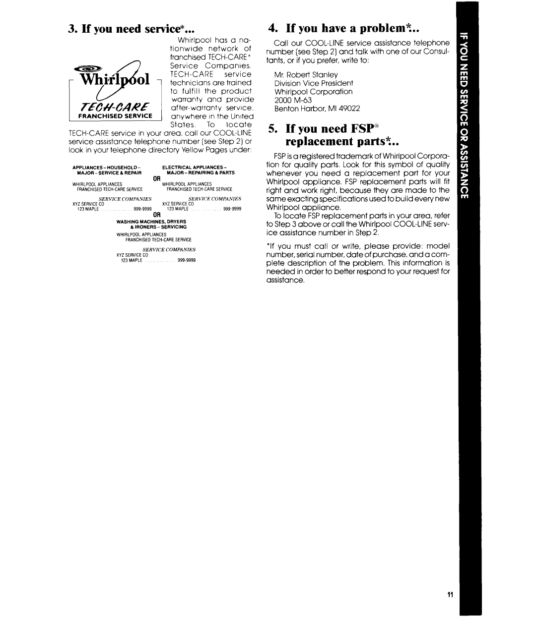 Whirlpool EH090F, EH060F manual If you need service, If you have a problem% 