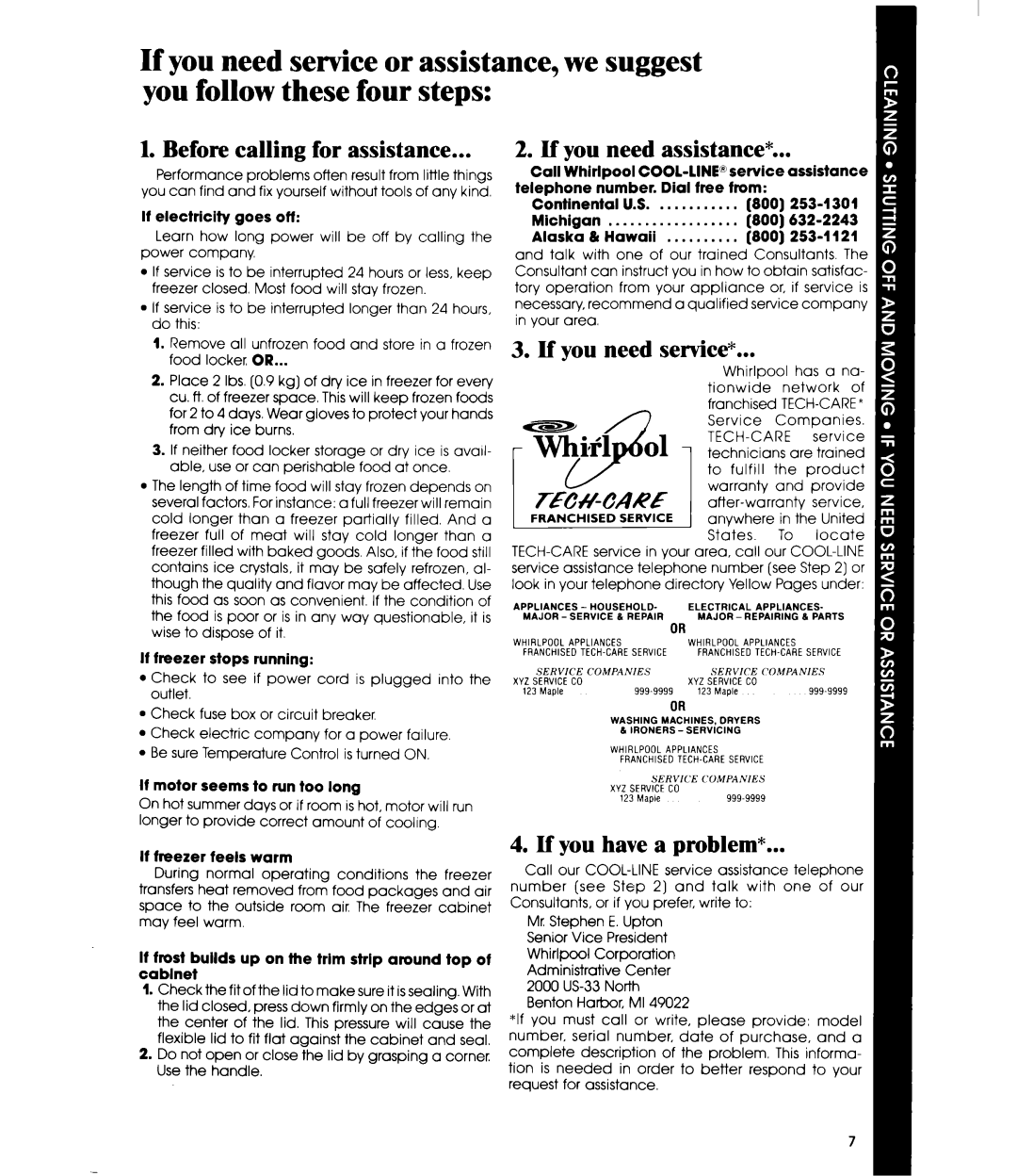 Whirlpool EH1500 manual Before calling for assistance, If you need assistance, lf you need service, If you have a problem 