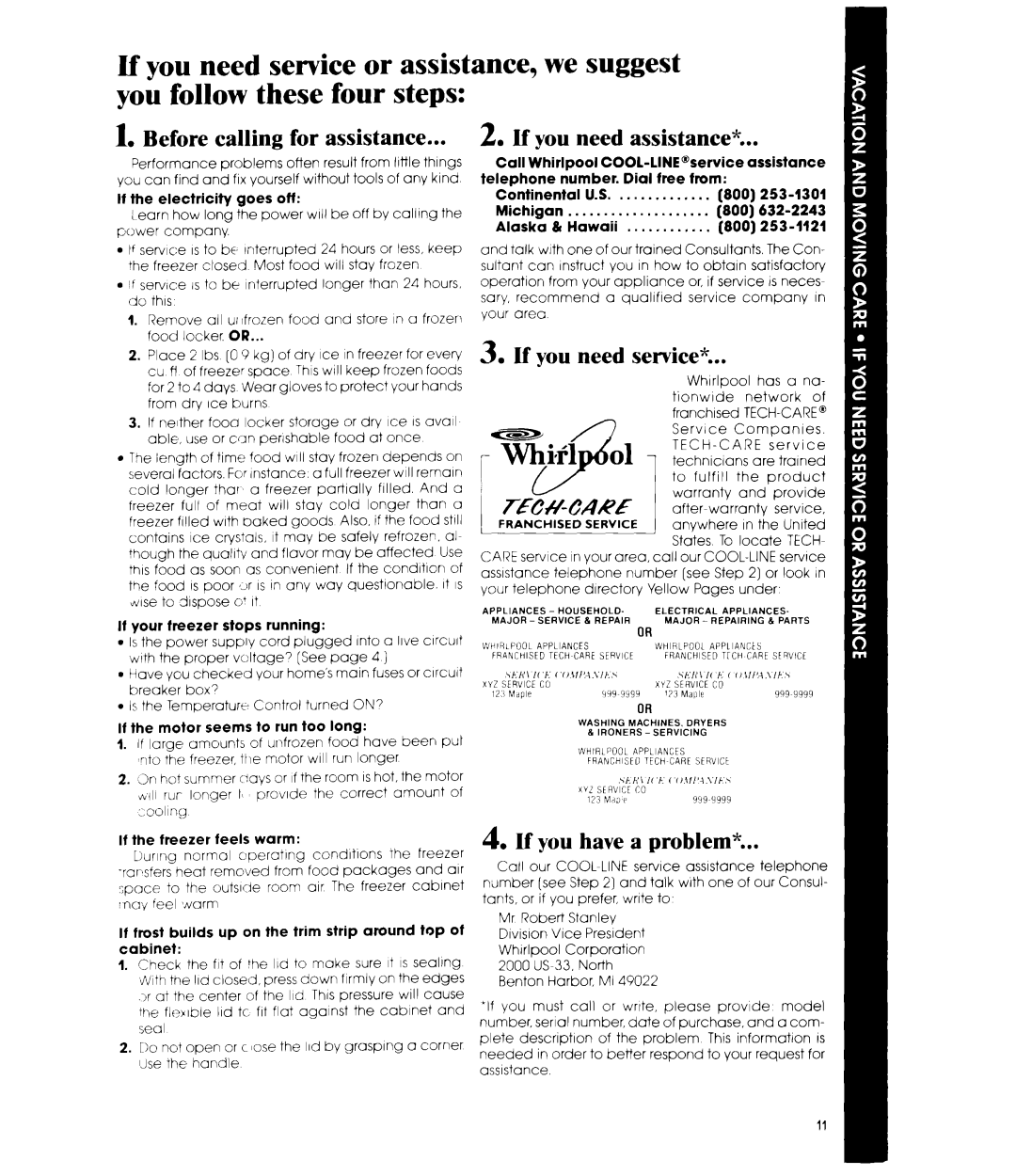 Whirlpool EHISEFX manual Before calling for assistance, If you need assistance, If you need service, If you have a problem 