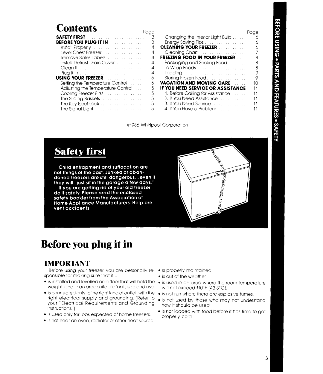 Whirlpool EH18EFX, EH23EFX, EHISEFX manual Contents, Before you plug it 