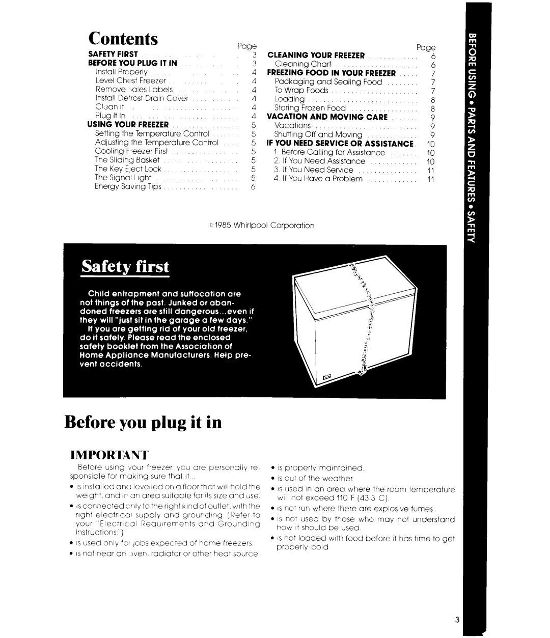 Whirlpool EH150F, EH230F, EH270F, EH180F manual Contents, Before you plug it 