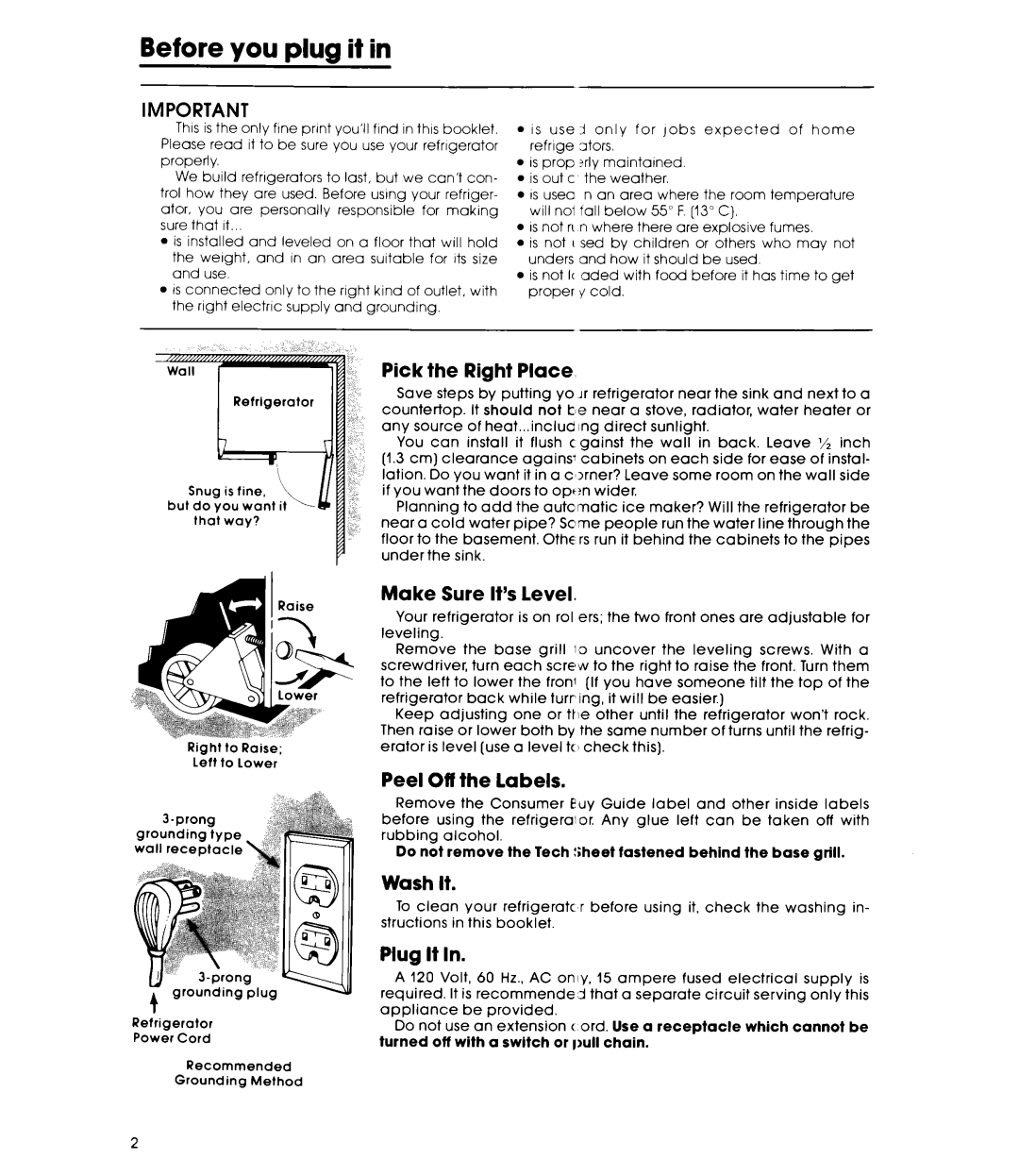 Whirlpool EHB191MKWR0 warranty Before you plug it 