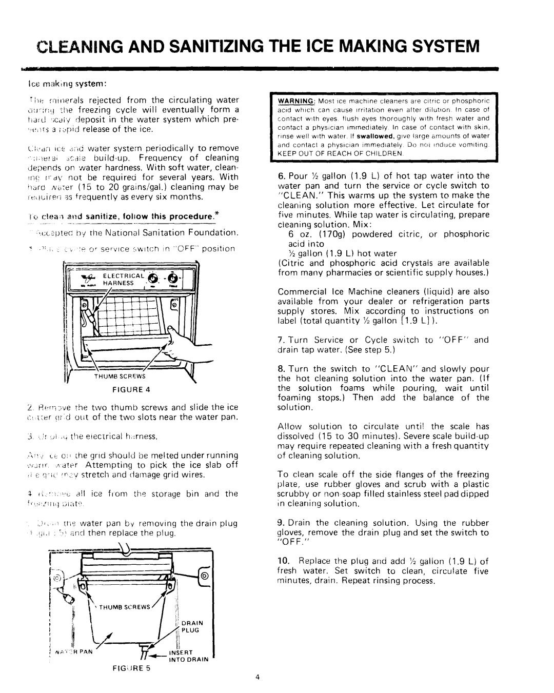 Whirlpool EHC511 manual ING and Sanitizing, ICE Making System 