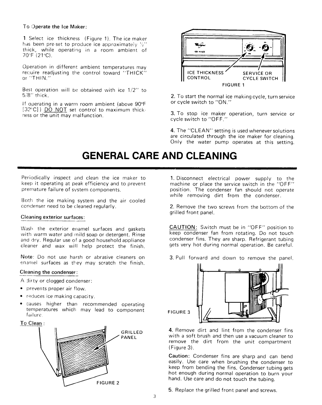 Whirlpool EHC511 manual General Care And Cleaning 