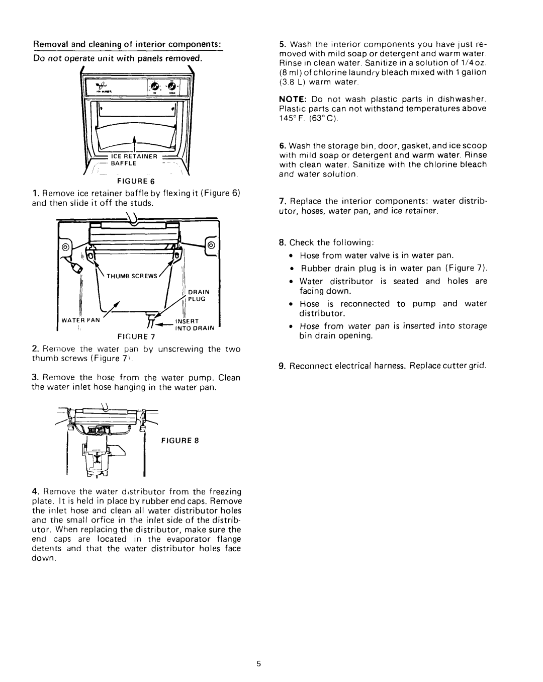 Whirlpool EHC511 manual Removal and cleaning of interior components 