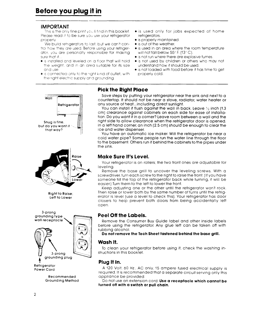 Whirlpool EHD251CMWR0 warranty Before you plug it 