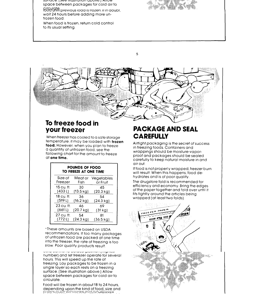 Whirlpool EHH-270F, EHH-230F, EHH-1806, EHH-150F manual How to freeze food in your To freeze food in your freezer, Freezer 