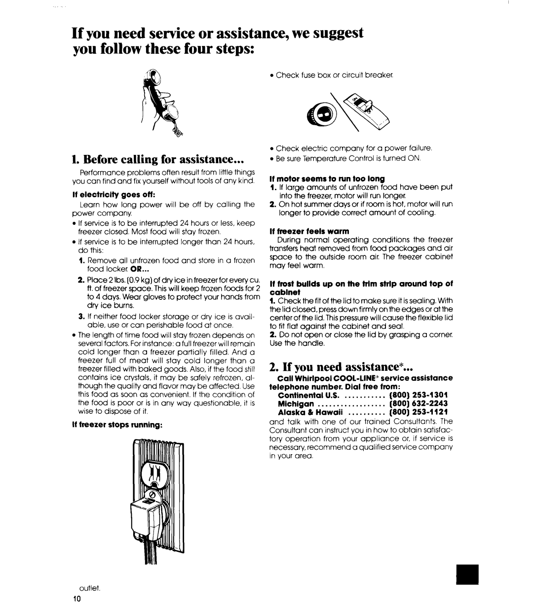 Whirlpool EH23EF, EHl5EF, EH18EF manual Before calling for assistance, If you need assistance 