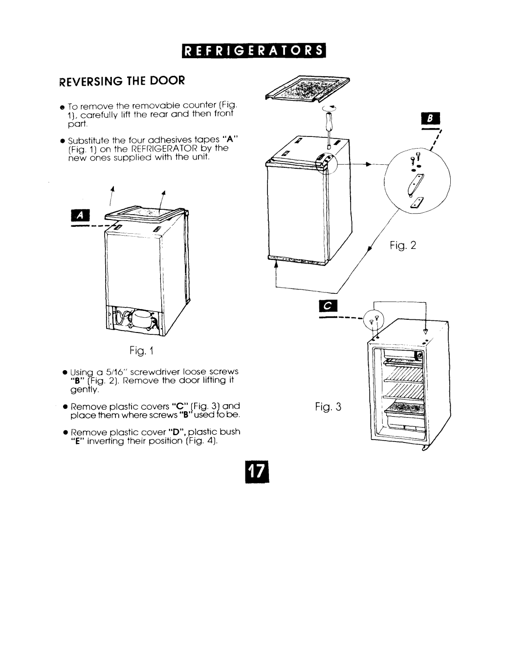 Whirlpool EL02CCXJW manual Reversing the Door 