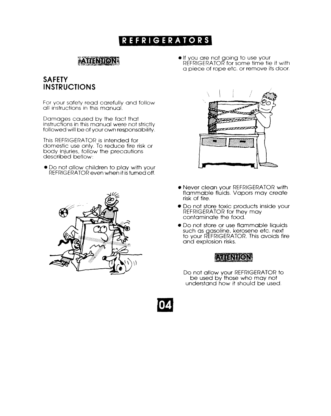 Whirlpool EL02CCXJW manual Safety Instructions 
