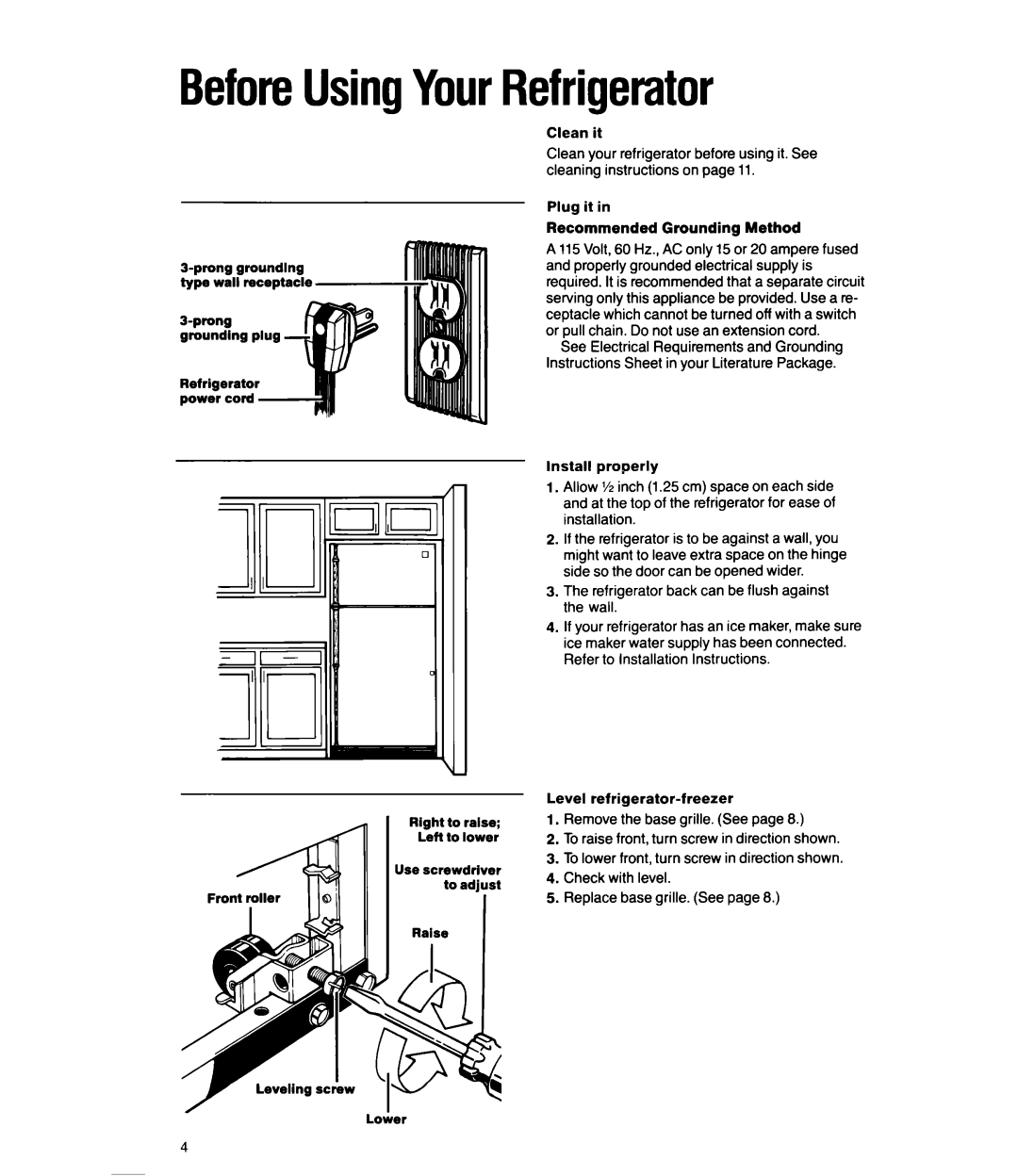 Whirlpool Ell8DK, Ell8RK manual BeforeUsingYourRefrigerator 