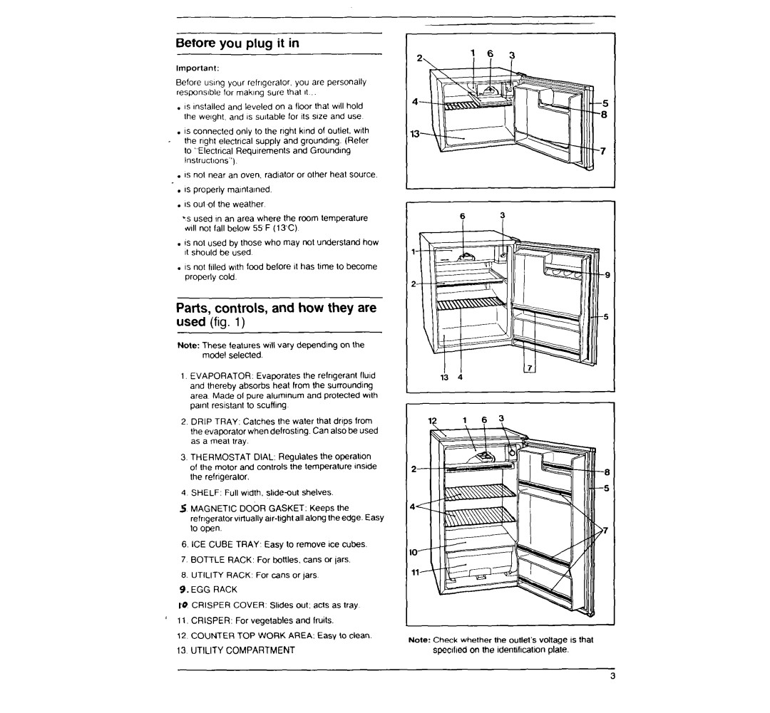 Whirlpool EM02ACRWW0 manual Before you plug it, EGG Rack, TOP Work Area, Utility Compartment 