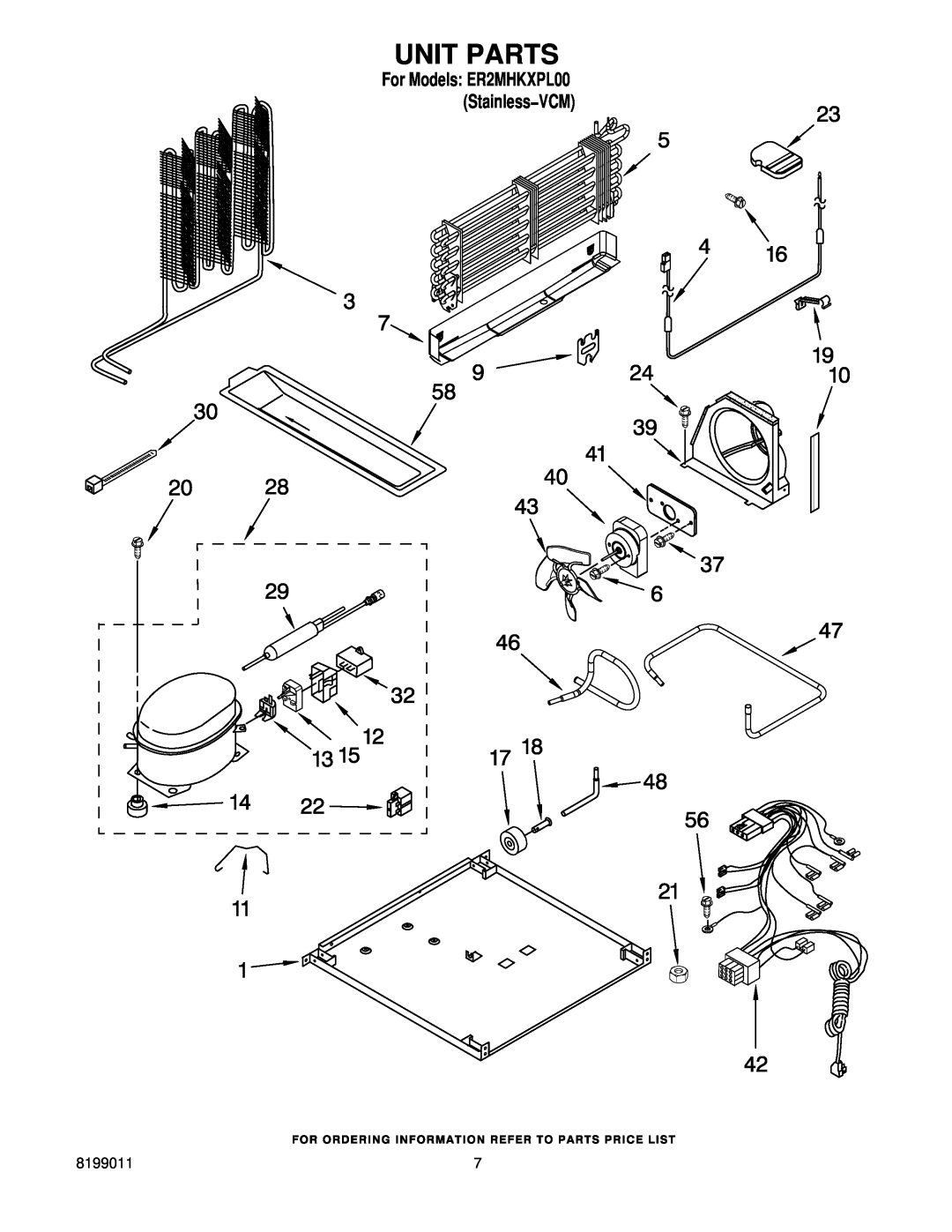 Whirlpool manual Unit Parts, For Models ER2MHKXPL00 Stainless−VCM 