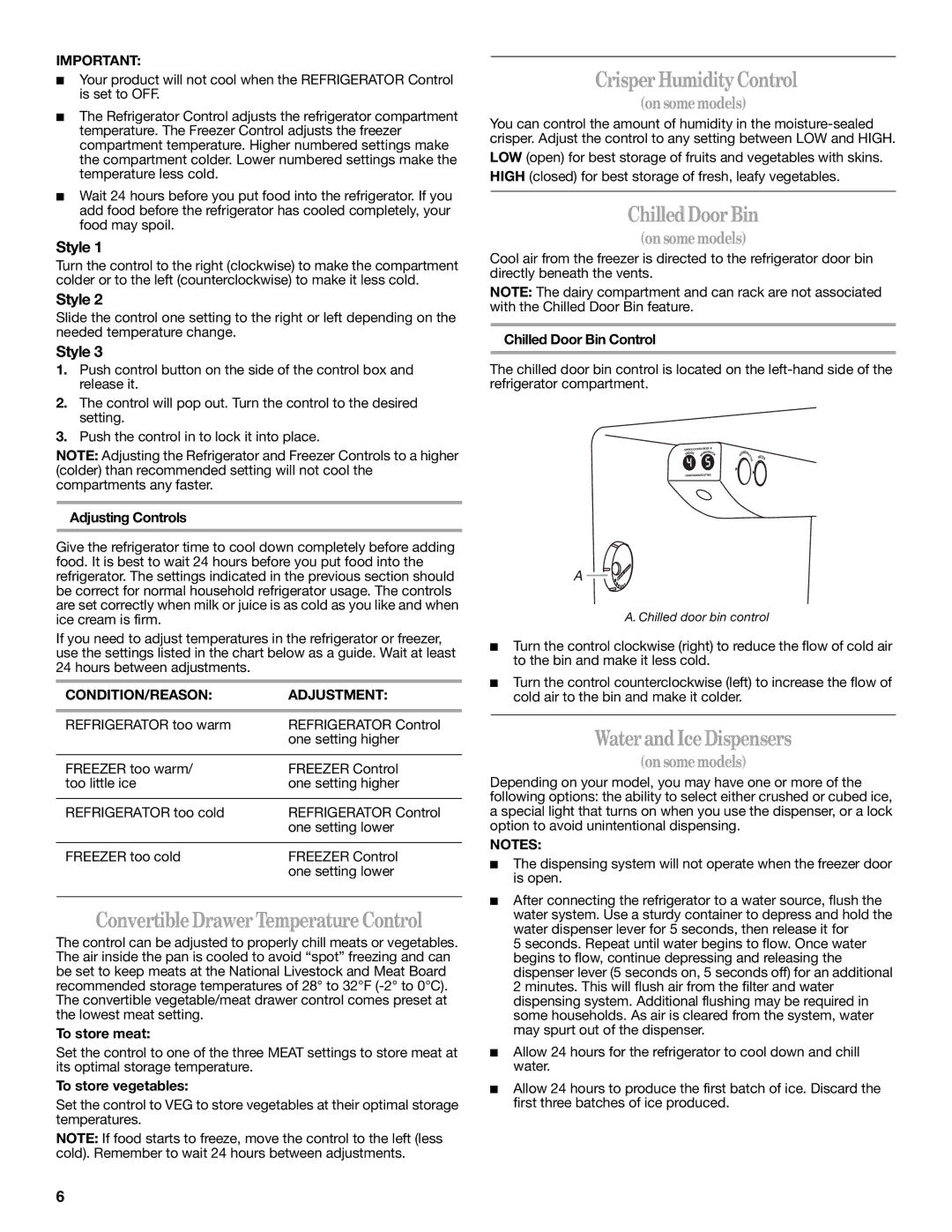 Whirlpool ES2FHAXSA00 ConvertibleDrawerTemperature Control, Crisper HumidityControl, ChilledDoorBin, WaterandIceDispensers 