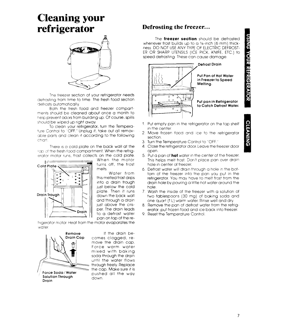Whirlpool ET12DC, ET14DC manual Cleaning your refrigerator 2%, Defrosting the freezer 