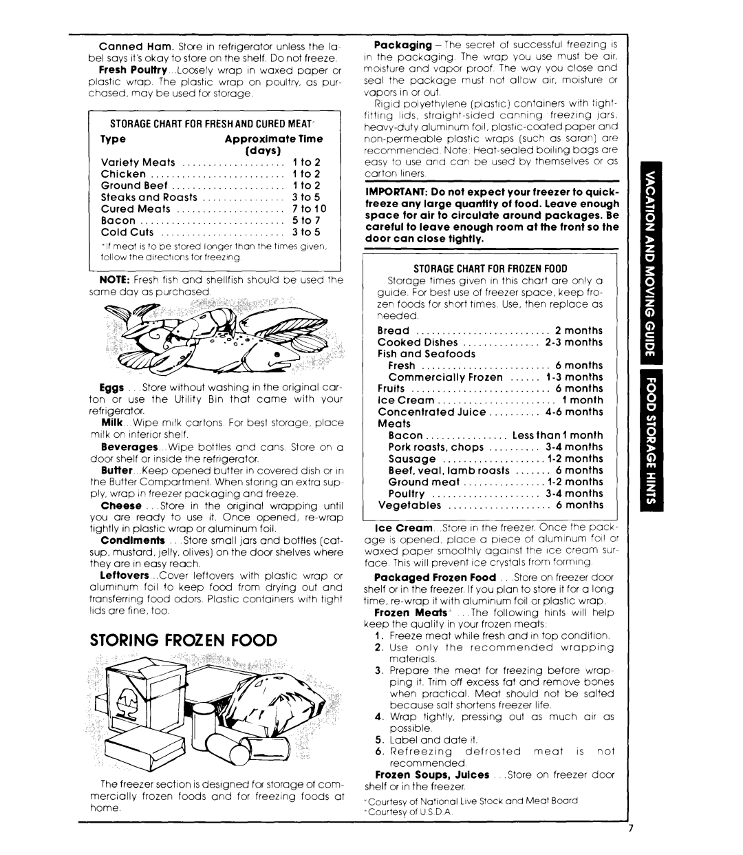 Whirlpool ET16AKXL warranty Storing Frozen Food 