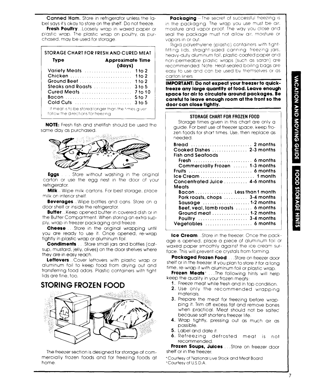 Whirlpool ET16JMXL warranty Storing Frozen Food 