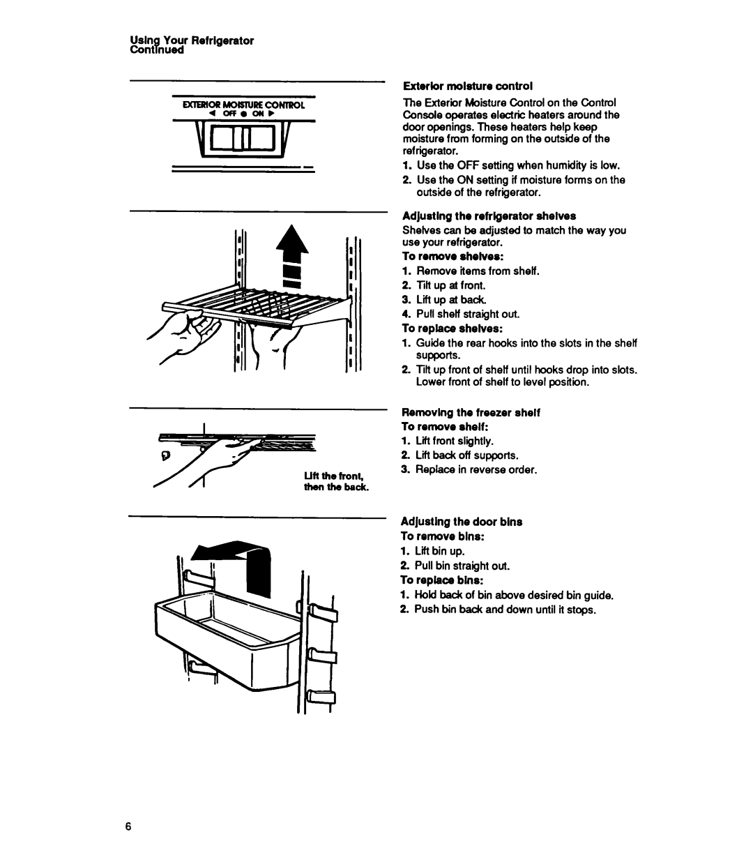 Whirlpool ET16XK manual Usln Your Refrigerator Bnued 