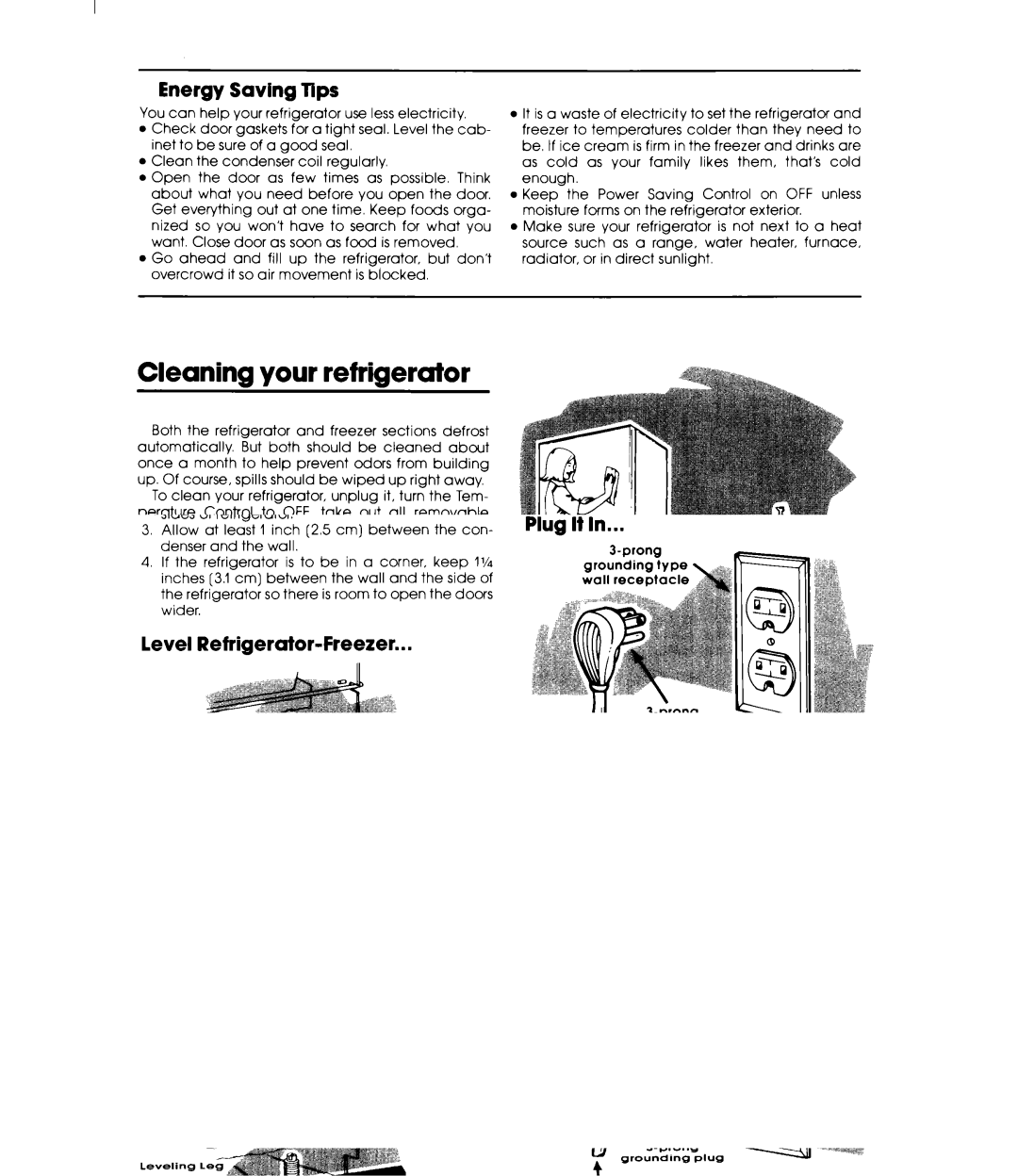 Whirlpool ET17SCXL warranty Cleaning your refrigerafor, Energy Saving Tips 