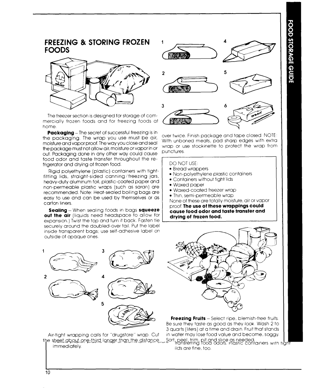 Whirlpool ET18AK manual FRFF7lNG a Storing Frozen, Do not USE 